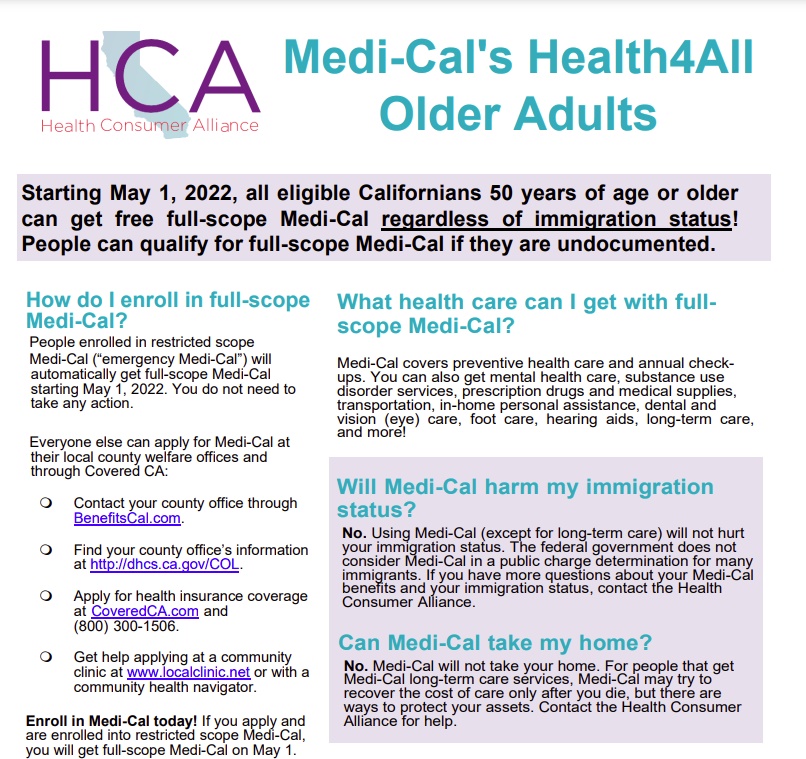 SEARAC MediCal's Health4All Older Adults Fact Sheets SEARAC