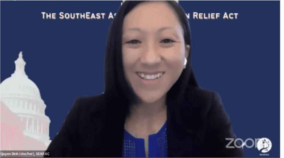 Quyen on a Zoom webinar