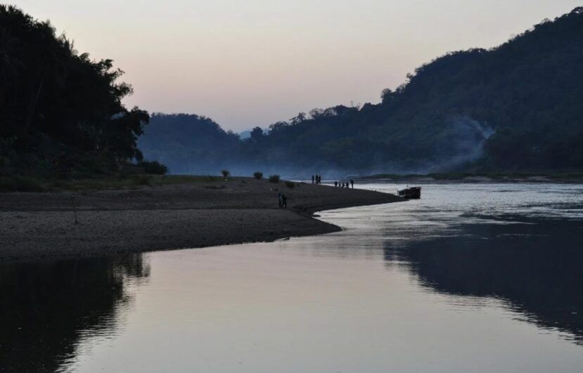 An image of the Mekong River at dusk