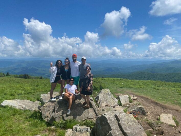 Family hiking photo