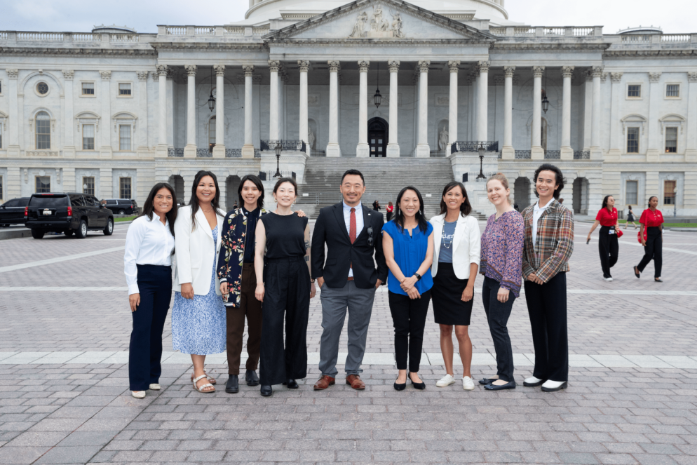 SEARAC staff stand in front of the Capitol Building