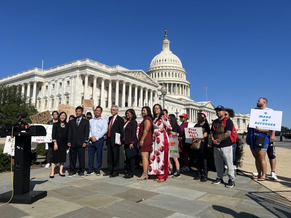 Community members from SEARAC and SEAFN gathered at Capitol Hill.