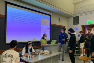 Students in a classroom.