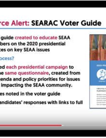 screenshot of SEARAC presentation