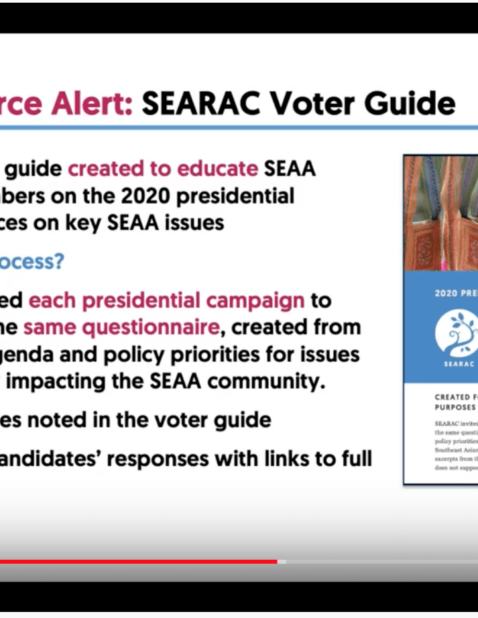 screenshot of SEARAC presentation