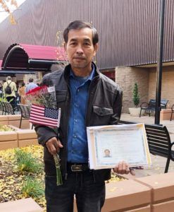 An image of someone who just received their citizenship