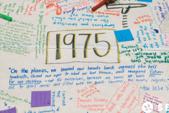 Writings on a poster with 