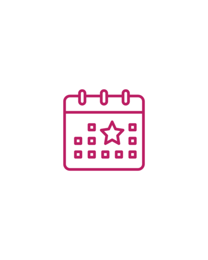 icon with calendar and starred date