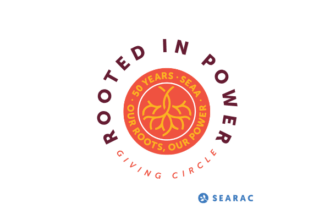 rooted in power giving circle logo