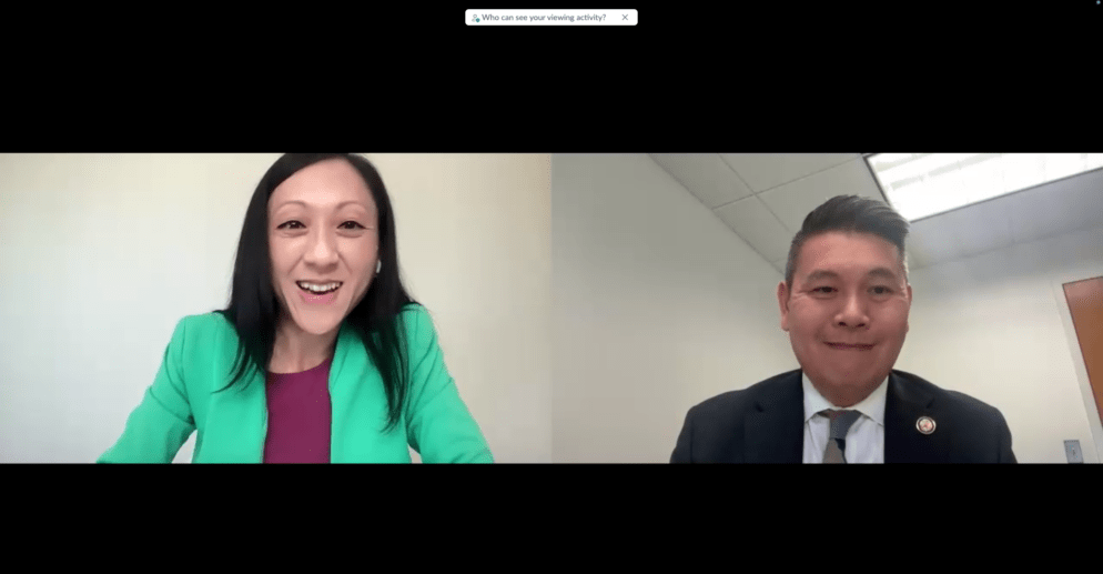 Quyên Đinh, Executive Director of SEARAC (left) and US Rep. Derek Tran (D-CA45) (right) at the community event.